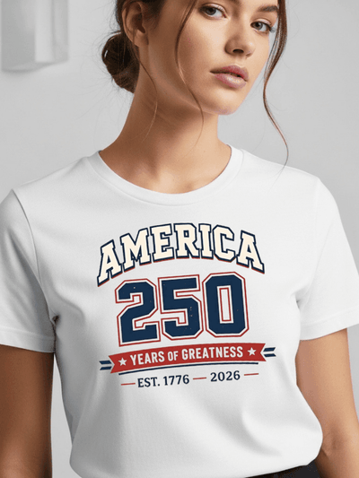 America 250 Years of Greatness T-Shirt | USA 250th Anniversary Patriotic Graphic Tee (1776–2026) image 0