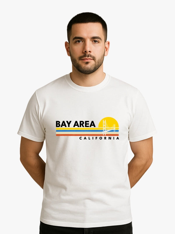 Bay Area California Sunset Graphic T-shirt (White) image 1