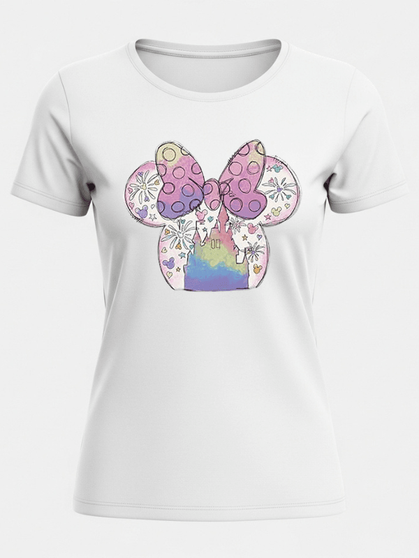 Disneyland Castle Minnie Ears T Shirt | DisneyWorld Castle Shirt Women image 4
