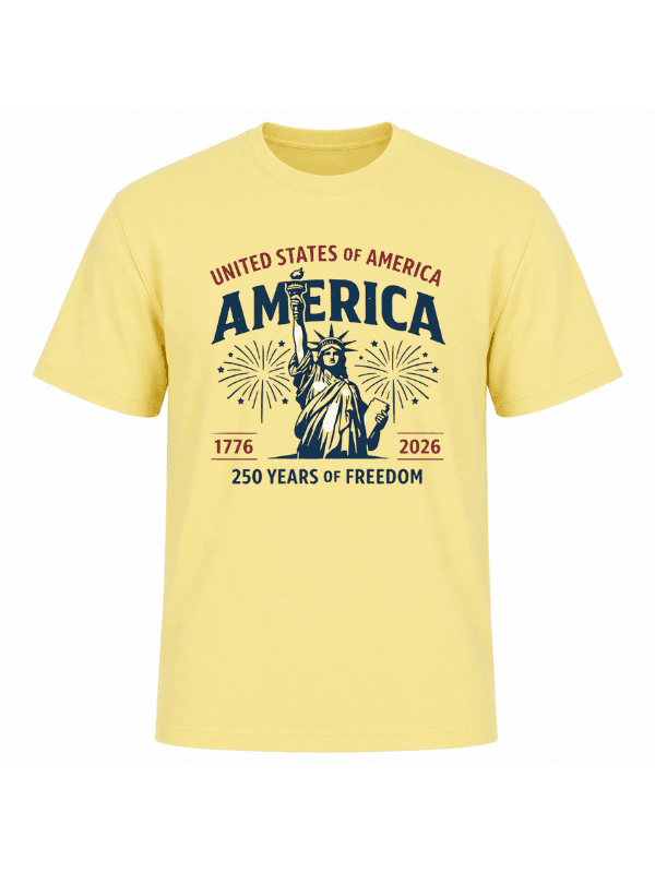 United States of America 250 Years of Freedom T-Shirt | Statue of Liberty USA 250th Anniversary 1776–2026 Patriotic Graphic Tee image 9